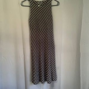 Athleta Santorini High Neck Black & White Striped Dress - Size xxs